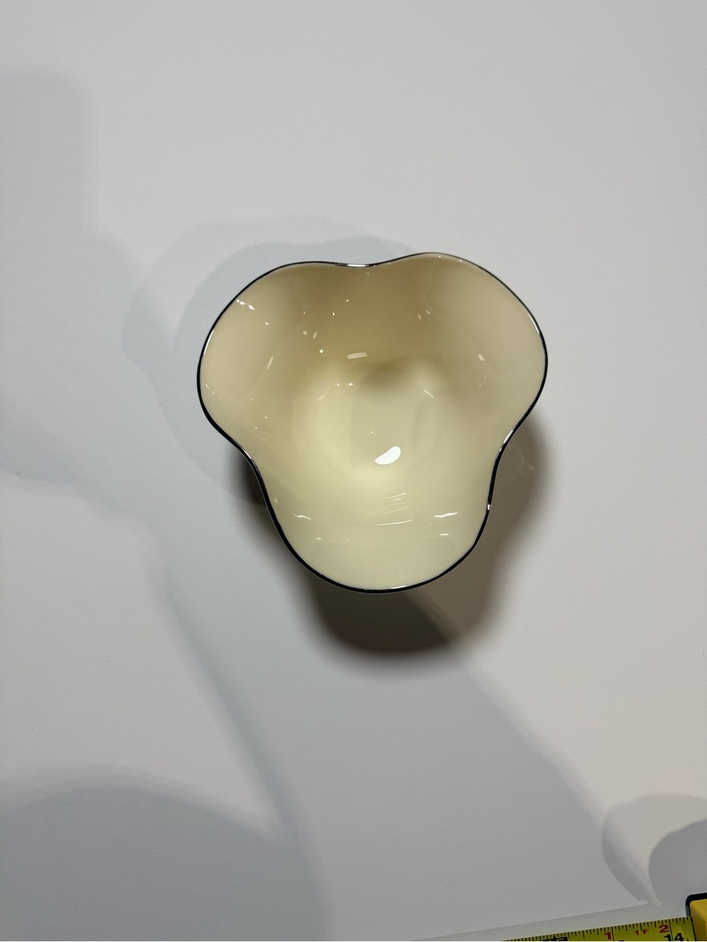 Vintage Lenox Cream Tulip-Shaped Ceramic Accent Bowl with Silver Trim